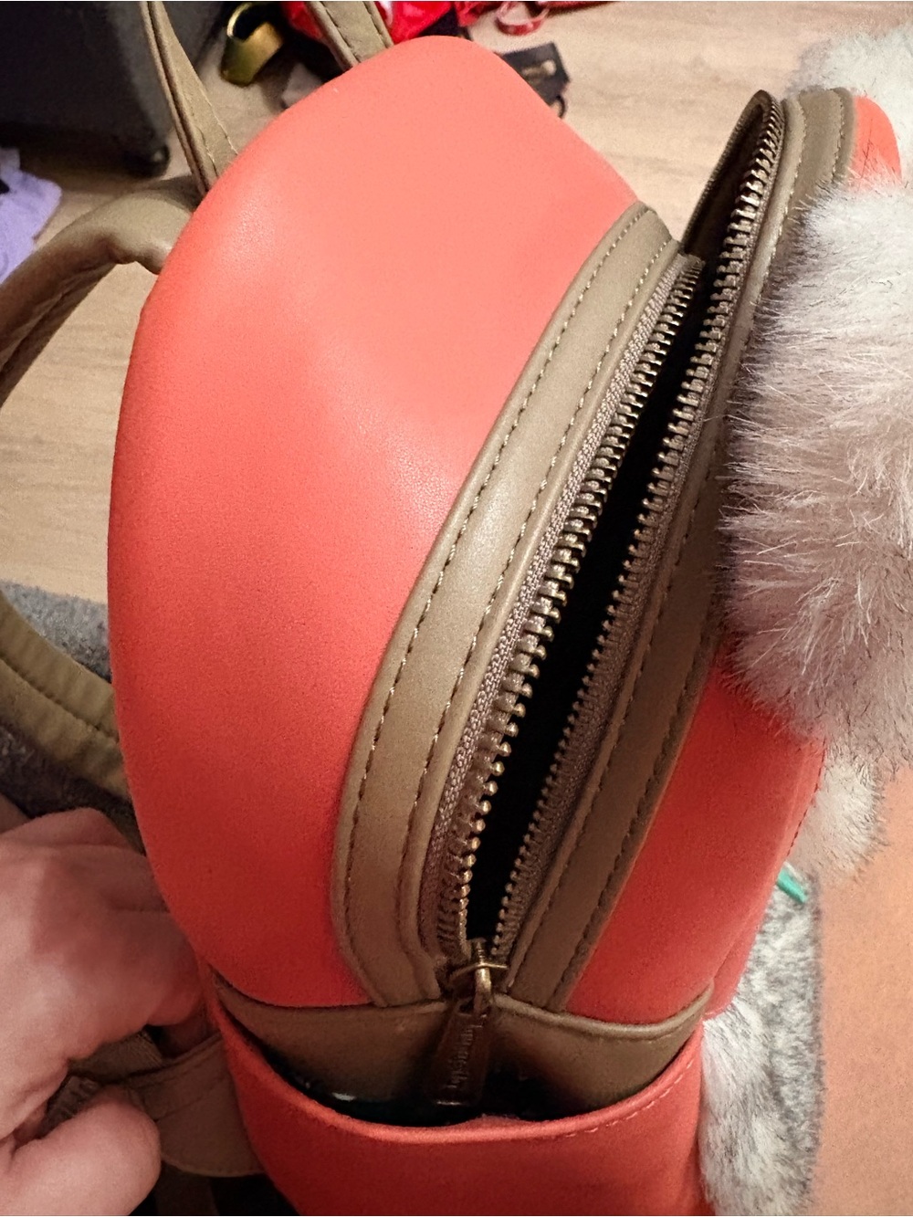 Loungefly Ewok Plush Mini Backpack in Orange, Cream and Teal - Picture 5 of 7